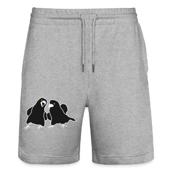 Minimalistisches Raven-Duo - Stanley/Stella Unisex Bio Joggingshorts Trainer  - Grau meliert - Vorne - Nik (191cm) & Marisol (170cm)