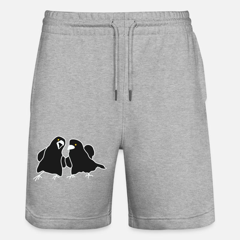 Minimalist Raven Duo - Stanley/Stella Trainer Unisex Organic Jogging Shorts - heather grey