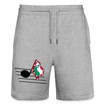 Meppel Day Musikflagge – Stadtstimmung - Stanley/Stella Unisex Bio Joggingshorts Trainer  - Grau meliert - Vorne - Nik (191cm) & Marisol (170cm)