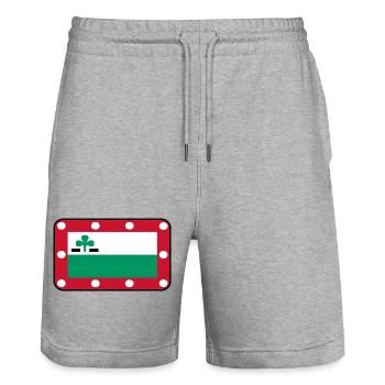 Logo du drapeau Meppeldag – Style urbain - Short de jogging bio TRAINER Stanley/Stella unisexe - gris chiné - Devant - Nik (191cm) & Marisol (170cm)