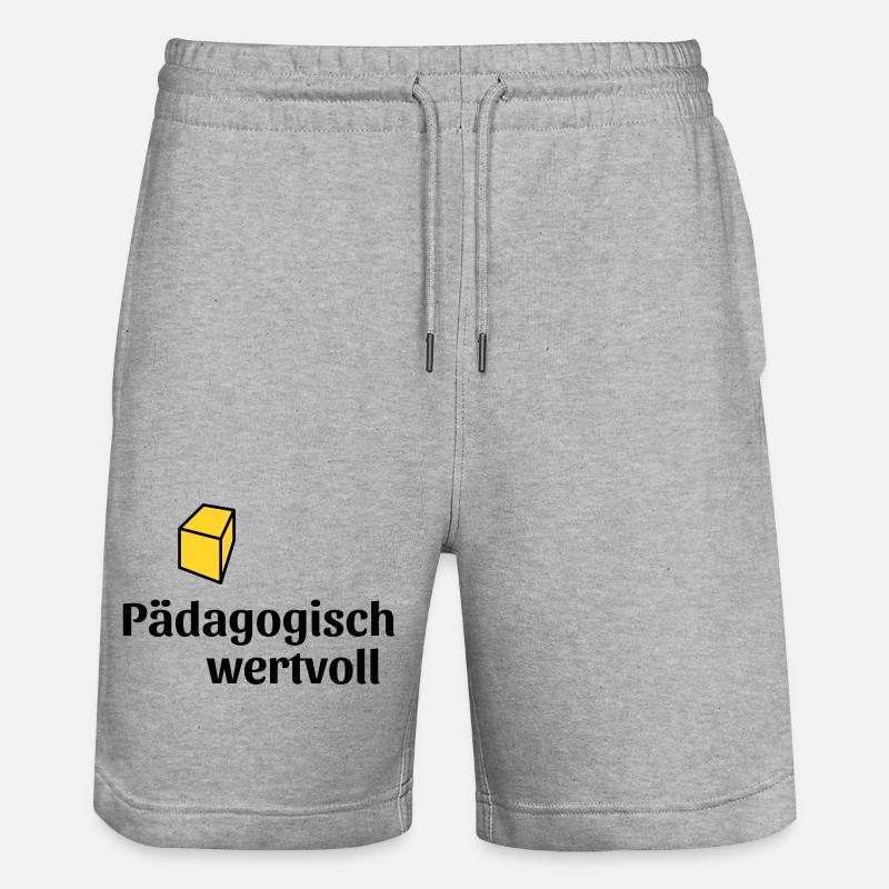 Pädagogisch wertvoll - Stanley/Stella Unisex Bio Joggingshorts Trainer  - Grau meliert