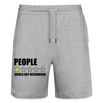 One would not recommend introverted anti-humans - Stanley/Stella Trainer Unisex Organic Jogging Shorts - heather grey - Front - Nik (191cm) & Marisol (170cm)