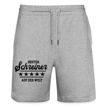 Schreiner Bester Handwerker Schreinerei - Stanley/Stella Unisex Bio Joggingshorts Trainer  - Grau meliert - Vorne - Nik (191cm) & Marisol (170cm)