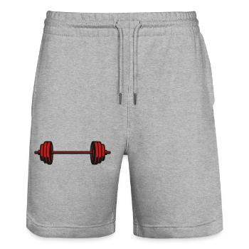 Icône vectorielle des poids d’haltères - Short de jogging bio TRAINER Stanley/Stella unisexe - gris chiné - Devant - Nik (191cm) & Marisol (170cm)