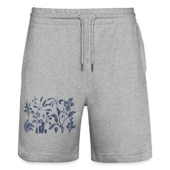 JUNGLE - Stanley/Stella Trainer Unisex Organic Jogging Shorts - heather grey - Front - Nik (191cm) & Marisol (170cm)