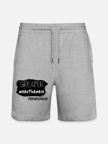 Greater Assertiveness Perimenopause - Stanley/Stella Trainer Unisex Organic Jogging Shorts - heather grey