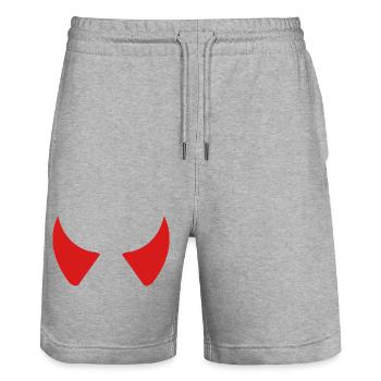 Cornes du Diable - Short de jogging bio TRAINER Stanley/Stella unisexe - gris chiné - Devant - Nik (191cm) & Marisol (170cm)
