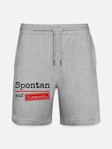 Spontan auf Kommando_weiss - Stanley/Stella Unisex Bio Joggingshorts Trainer - Grau meliert