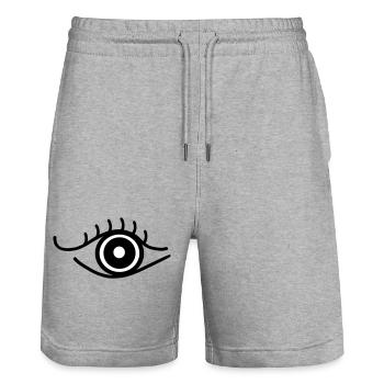 Auge_sw - Short de jogging bio TRAINER Stanley/Stella unisexe - gris chiné - Devant - Nik (191cm) & Marisol (170cm)