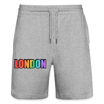 London LGBTQ Rainbow - Short de jogging bio TRAINER Stanley/Stella unisexe - gris chiné - Devant - Nik (191cm) & Marisol (170cm)
