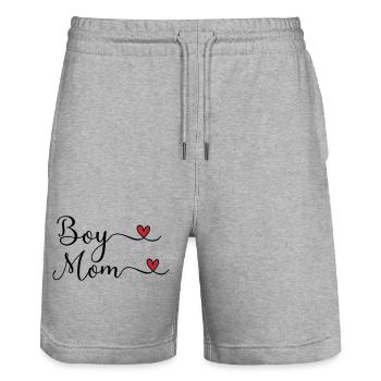 Maman garçon - Short de jogging bio TRAINER Stanley/Stella unisexe - gris chiné - Devant - Nik (191cm) & Marisol (170cm)