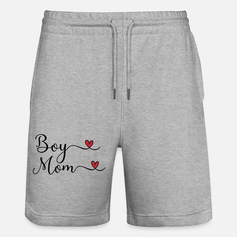 Boy mom - Stanley/Stella Unisex Bio Joggingshorts Trainer - Grau meliert