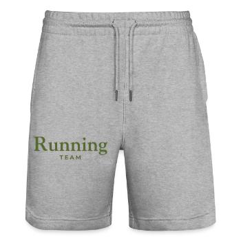 Running Team - Stanley/Stella Trainer Unisex Organic Jogging Shorts - heather grey - Front - Nik (191cm) & Marisol (170cm)