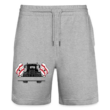 Drenthe_Tractor_Custom_Edition - Stanley/Stella Unisex Bio Joggingshorts Trainer  - Grau meliert - Vorne - Nik (191cm) & Marisol (170cm)