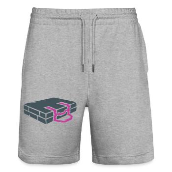 Bouldermatte Crashpad Klettern - Stanley/Stella Unisex Bio Joggingshorts Trainer  - Grau meliert - Vorne - Nik (191cm) & Marisol (170cm)