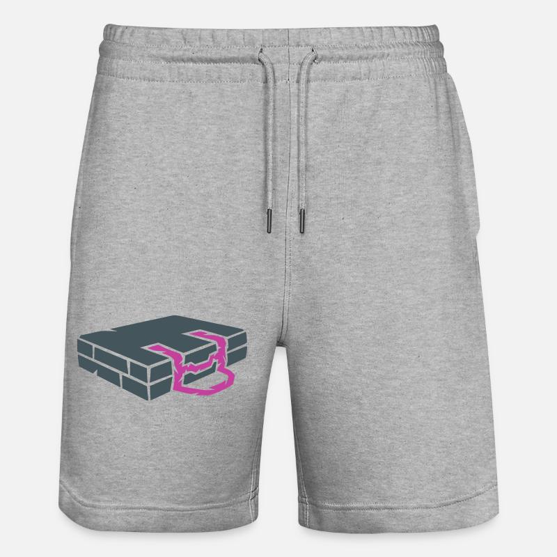 Bouldermatte Crashpad Klettern - Stanley/Stella Unisex Bio Joggingshorts Trainer  - Grau meliert