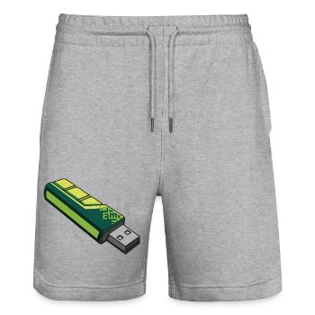 usb_en_tonos_verdes - Stanley/Stella Unisex Bio Joggingshorts Trainer  - Grau meliert - Vorne - Nik (191cm) & Marisol (170cm)