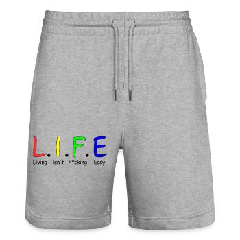 Vie - Short de jogging bio TRAINER Stanley/Stella unisexe - gris chiné - Devant - Nik (191cm) & Marisol (170cm)