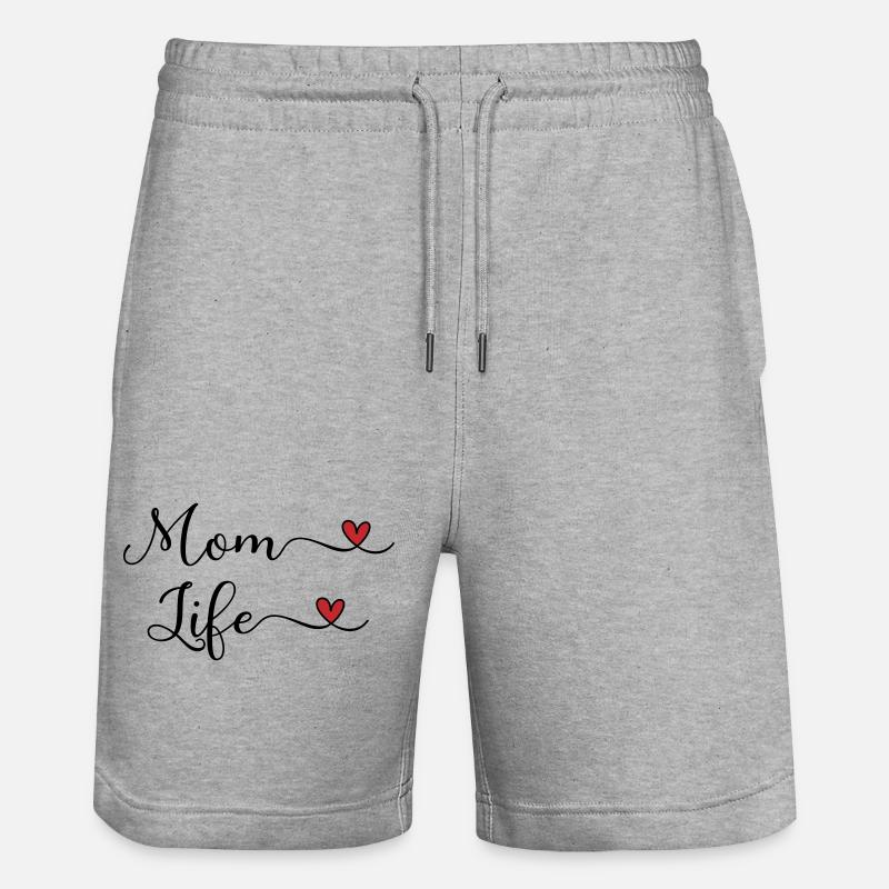 Mom Life - Stanley/Stella Unisex Bio Joggingshorts Trainer  - Grau meliert