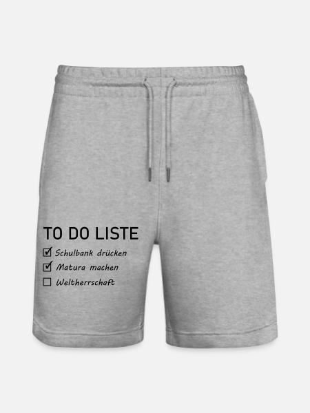 Matura Spruch - Stanley/Stella Unisex Bio Joggingshorts Trainer - Grau meliert