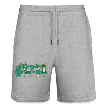 COCKTAILS - Stanley/Stella Trainer Unisex Organic Jogging Shorts - heather grey - Front - Nik (191cm) & Marisol (170cm)