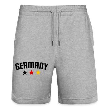Allemagne 3 Étoiles Design EN - Short de jogging bio TRAINER Stanley/Stella unisexe - gris chiné - Devant - Nik (191cm) & Marisol (170cm)