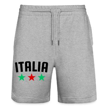 Italien 3 Sterne Design - Stanley/Stella Unisex Bio Joggingshorts Trainer  - Grau meliert - Vorne - Nik (191cm) & Marisol (170cm)