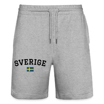 Drapeau Suédois Noir - Short de jogging bio TRAINER Stanley/Stella unisexe - gris chiné - Devant - Nik (191cm) & Marisol (170cm)