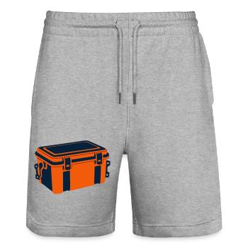 Kühlbox Camping Angeln Picknick - Stanley/Stella Unisex Bio Joggingshorts Trainer  - Grau meliert - Vorne - Nik (191cm) & Marisol (170cm)