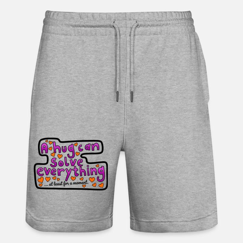 Un câlin peut aider - Short de jogging bio TRAINER Stanley/Stella unisexe - gris chiné