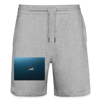 Manta Glide Over Ocean Abyss - Stanley/Stella Trainer Unisex Organic Jogging Shorts - heather grey - Front - Nik (191cm) & Marisol (170cm)