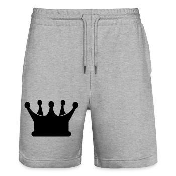Krone - Stanley/Stella Unisex Bio Joggingshorts Trainer  - Grau meliert - Vorne - Nik (191cm) & Marisol (170cm)