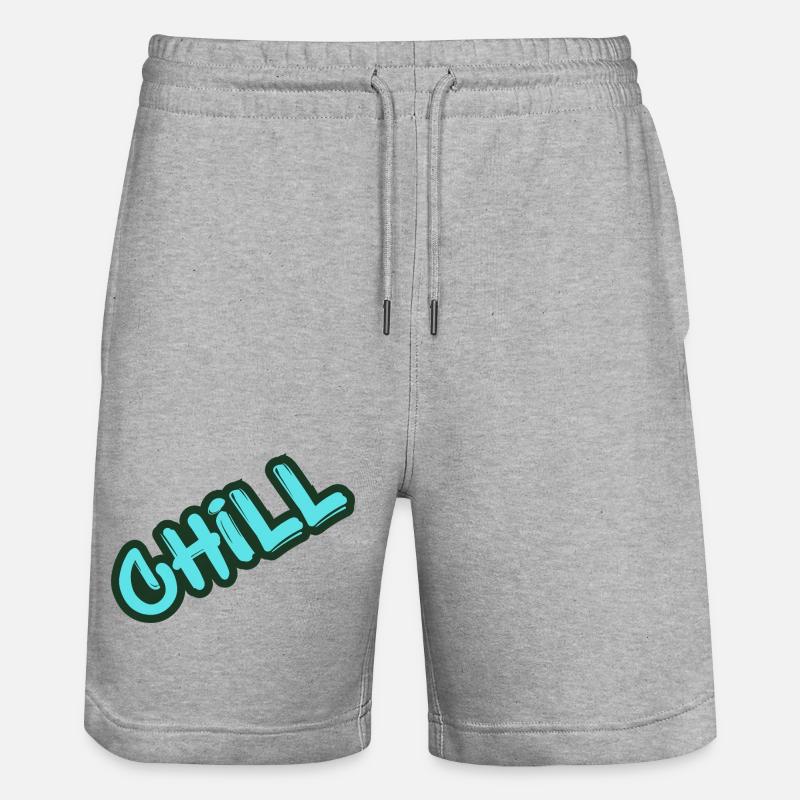 Chill Neon Graffiti - Stanley/Stella Trainer Unisex Organic Jogging Shorts - heather grey