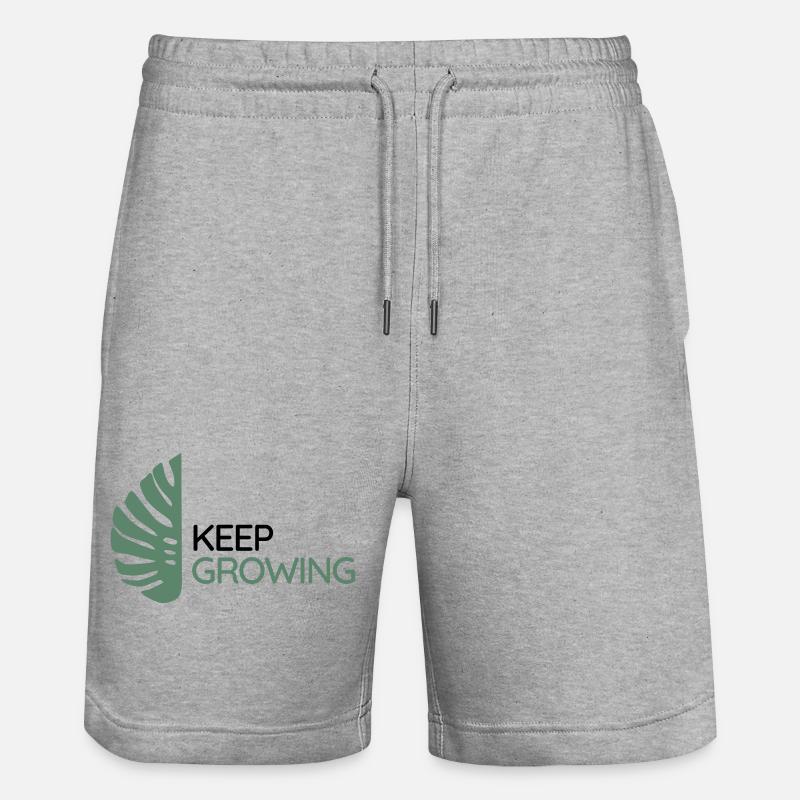 Monstera - Keep Growing - Stanley/Stella Trainer Unisex Organic Jogging Shorts - heather grey