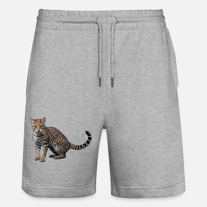 Léopard artistique - Short de jogging bio TRAINER Stanley/Stella unisexe - gris chiné
