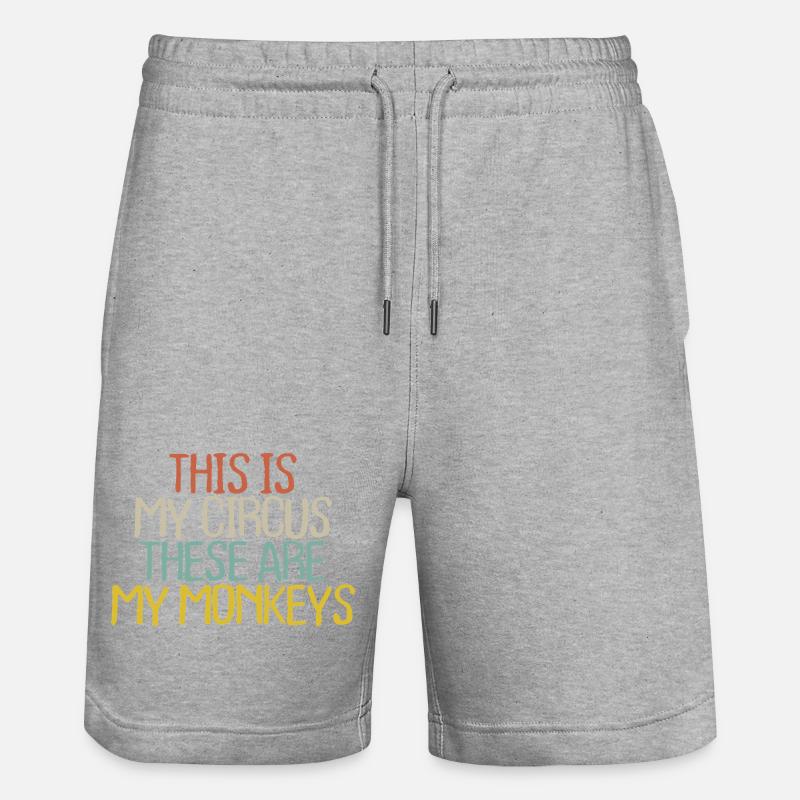 Zirkusaffen-Typografie - Stanley/Stella Unisex Bio Joggingshorts Trainer  - Grau meliert
