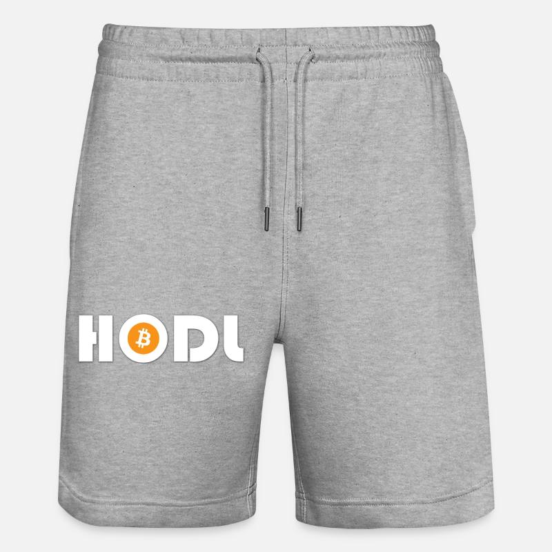 Lettrage HODL Bitcoin - Short de jogging bio TRAINER Stanley/Stella unisexe - gris chiné