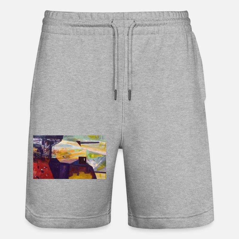 Paysage urbain abstrait - Short de jogging bio TRAINER Stanley/Stella unisexe - gris chiné