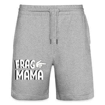 Ask Mom – Funny Family Saying Design - Stanley/Stella Trainer Unisex Organic Jogging Shorts - heather grey - Front - Nik (191cm) & Marisol (170cm)