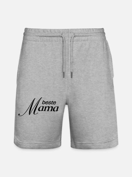 Beste Mama - Stanley/Stella Unisex Bio Joggingshorts Trainer  - Grau meliert