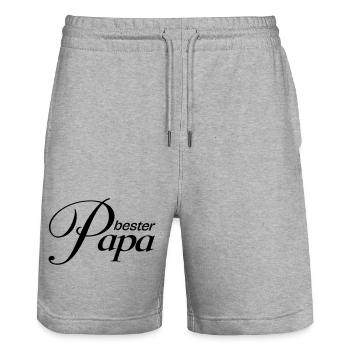 Meilleur papa ! - Short de jogging bio TRAINER Stanley/Stella unisexe - gris chiné - Devant - Nik (191cm) & Marisol (170cm)
