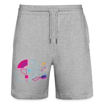 Globale Intelligenz - Stanley/Stella Unisex Bio Joggingshorts Trainer  - Grau meliert - Vorne - Nik (191cm) & Marisol (170cm)