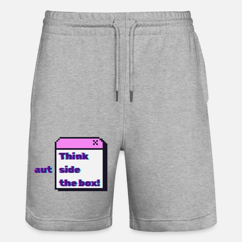 Think autside the box - Glitch - Stanley/Stella Unisex Bio Joggingshorts Trainer - Grau meliert
