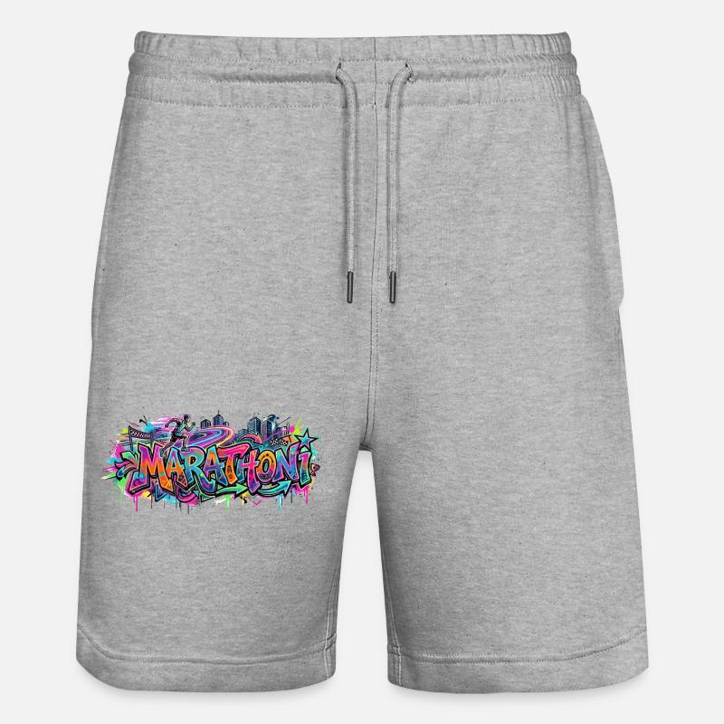 Farbrausch Marathon Graffiti - Stanley/Stella Unisex Bio Joggingshorts Trainer - Grau meliert