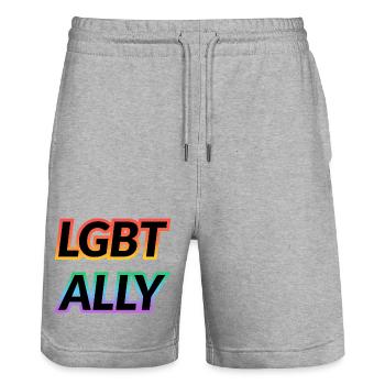 LGBT ALLY - Stanley/Stella Unisex Bio Joggingshorts Trainer  - Grau meliert - Vorne - Nik (191cm) & Marisol (170cm)