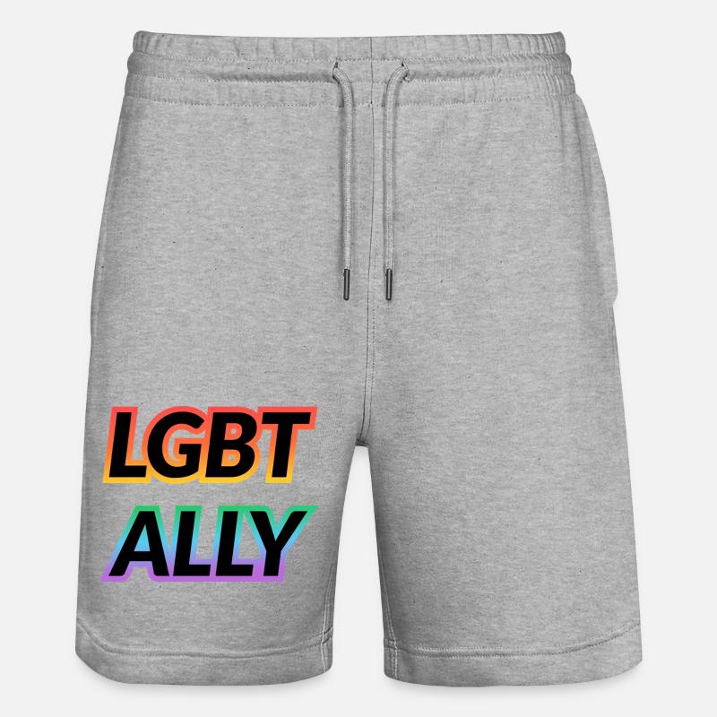 LGBT ALLY - Stanley/Stella Unisex Bio Joggingshorts Trainer  - Grau meliert