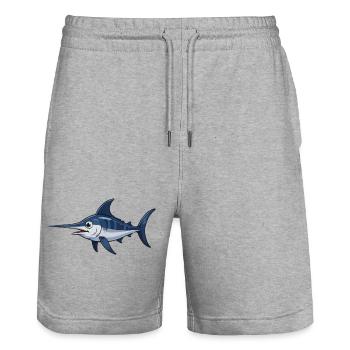 Marlin in Blue – Vector - Short de jogging bio TRAINER Stanley/Stella unisexe - gris chiné - Devant - Nik (191cm) & Marisol (170cm)