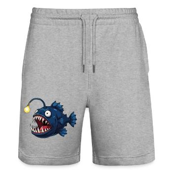 Deep-sea frogfish with light - Stanley/Stella Trainer Unisex Organic Jogging Shorts - heather grey - Front - Nik (191cm) & Marisol (170cm)
