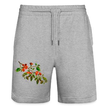 Fleur - Short de jogging bio TRAINER Stanley/Stella unisexe - gris chiné - Devant - Nik (191cm) & Marisol (170cm)
