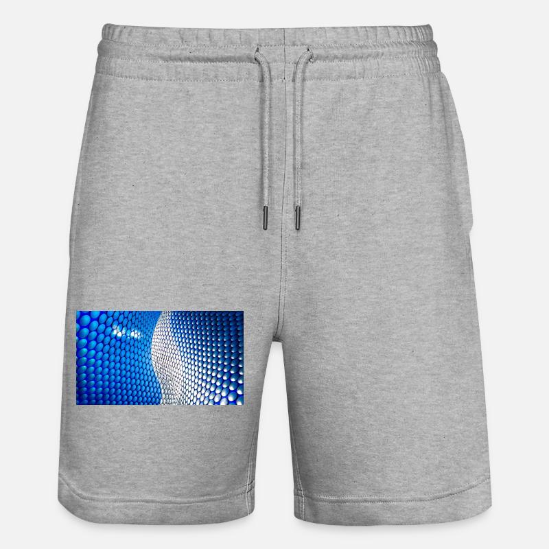 Cobalt Bubblewave Abstract - Stanley/Stella Trainer Unisex Organic Jogging Shorts - heather grey